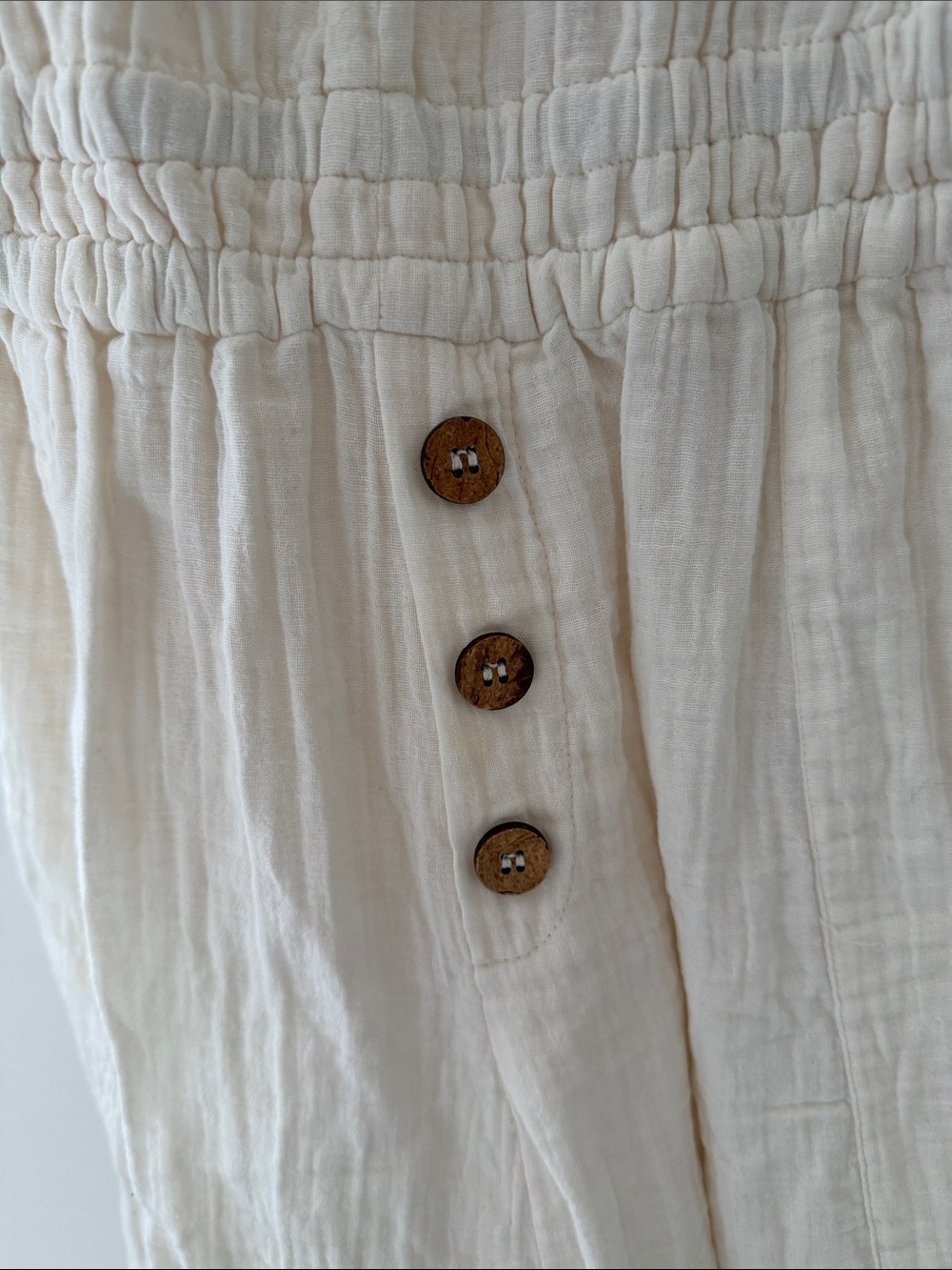 Dex Cream Boho Tie-Front Peasant Tunic - Picture 2 of 5